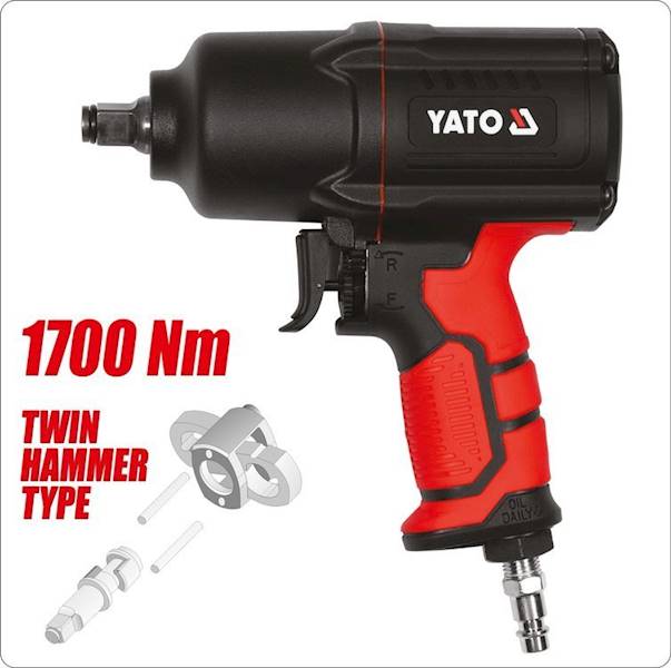 KLUCZ UDAROWY PNEUMATYCZNY 1/2" 1700Nm KOMPOZYTOWY YT-09544 YATO