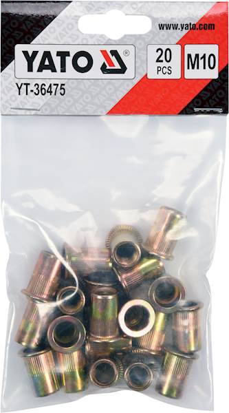 NITONAKRĘTKI STALOWE M10, 20szt. YT-36475 YATO