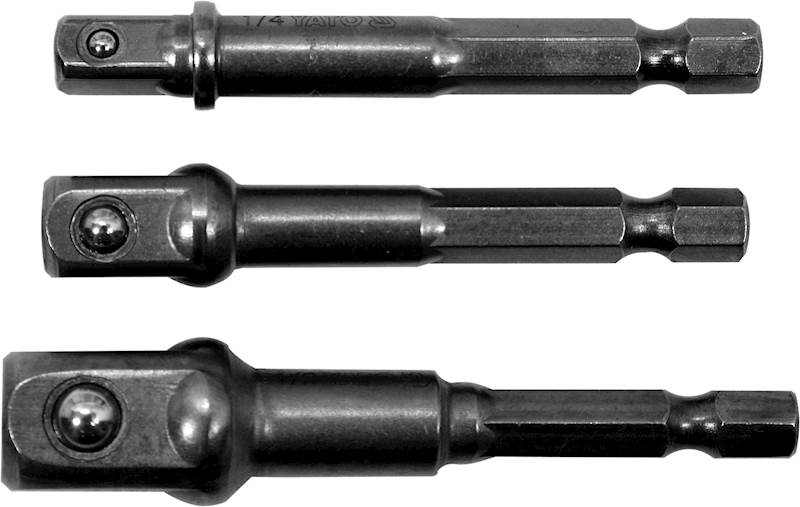 ZESTAW ADAPTERÓW HEX DO NASADEK 1/4" 3/8" 1/2" 3SZT. YT-04685 YATO