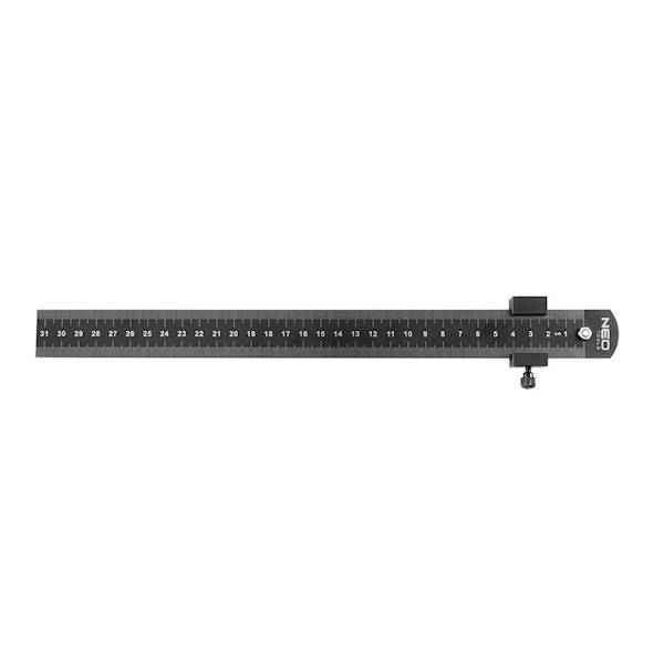 LINIJKA, LINIAŁ, MAIARA OGRANICZNIK REGULOWANY STALOWY RYSIK TRASERSKI 30CM 72-200 NEO