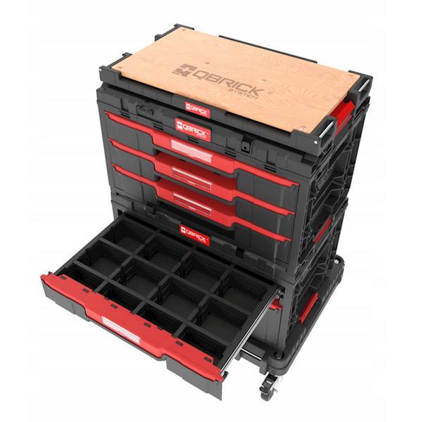 MOBILNA SZAFKA WARSZTATOWA, SKRZYNIE NARZĘDZIOWE Z SZUFLADAMI QBRICK SYSTEM ONE WORKSHOP DRAWERS SET 4