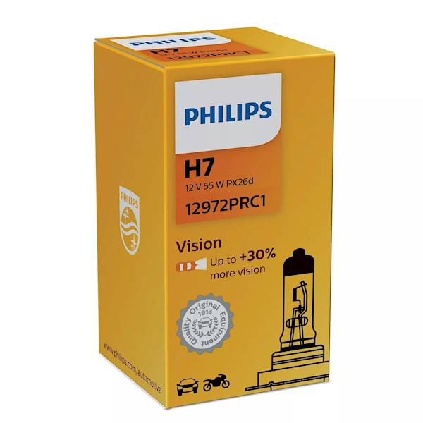ŻARÓWKA SAMOCHODOWA PHILIPS H7 55W 12V VISION+30% 12972PRC1/PHO.