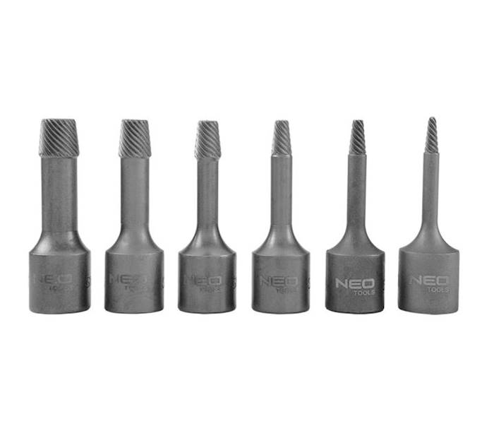 ZESTAW 6 WYKRĘTAKÓW DO USZKODZONYCH BOLCÓW, ŚRUB WEWNĘTRZNYCH HEX, TORX, SPLINE 09-605 NEO
