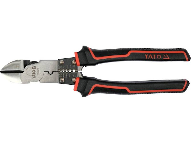 SZCZYPCE TNĄCE BOCZNE WYDŁUŻONE WIELOFUNKCYJNE, ŚCIĄGANIA IZOLACJI 205MM YT-20433 YATO