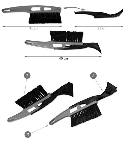 SZCZOTKA, ZMIOTKA DO ŚNIEGU 40 CM + SKROBAK SKROBACZKA 16"