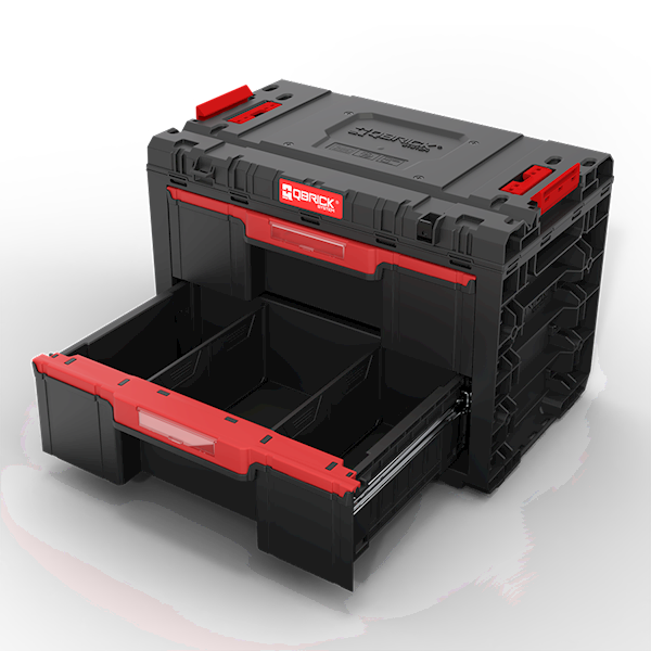 MODUŁOWA SKRZYNIA NARZĘDZIOWA Z 2 SZUFLADAMI QBRICK SYSTEM PRIME DRAWER 2 TOOLBOX BASIC