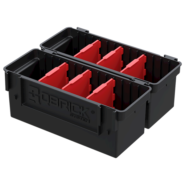 QBRICK SYSTEM CUSTOM DEEP MODULAR BIN ONE, PRIME I PRO ZESTAW 2 KUWET, ORGANIZERÓW WARSZTATOWYCH Z ŁĄCZNIKAMI
