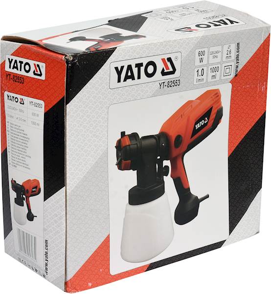 PISTOLET ELEKTRYCZNY MALARSKI 600W PRZEPŁYW 1L/MIN YT-82553 YATO