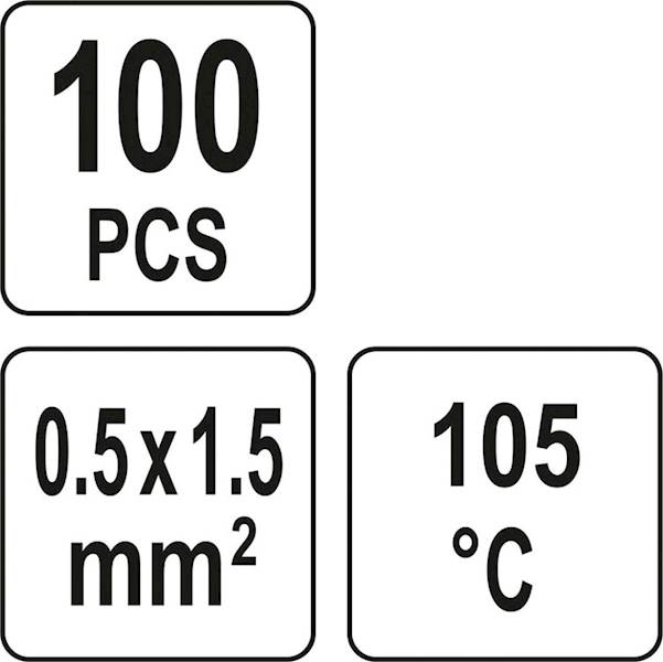 ZŁĄCZKI, RURKI, KOSZULKI TERMOKURCZLIWE Z CYNĄ WODOODPORNE 0,5-1,5MM2 100SZT. YT-81452 YATO