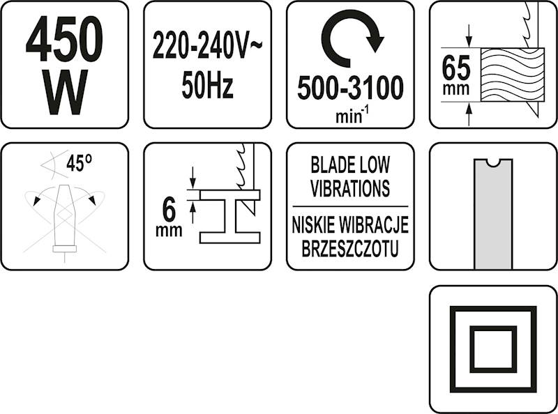 WYRZYNARKA NISKOWIBRACYJNA TYP U 450W YT-82274 YATO