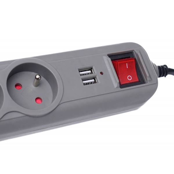 PRZEDŁUŻACZ LISTWA ZASILAJĄCA Z GNIAZDAMI USB 3M 5 GNIAZD KD4034