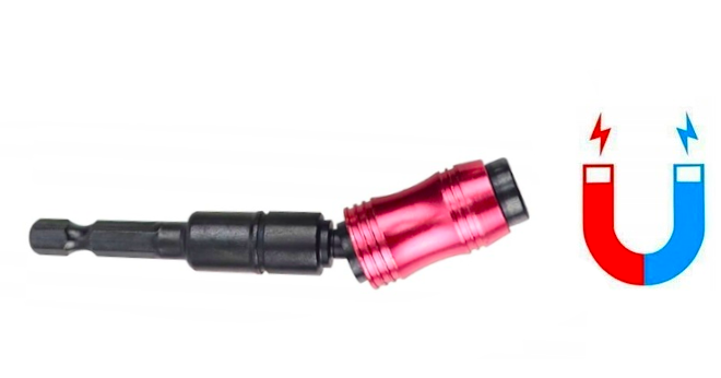 UCHWYT MAGNETYCZNY KĄTOWY DO KOŃCÓWEK WKRĘTAKOWYCH, BITÓW 1/4" 90 MM KD10475