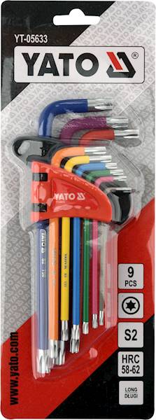 KLUCZE IMBUSOWE TORX DŁUGIE T10 - T50 MM 9szt. YT-05633 YATO