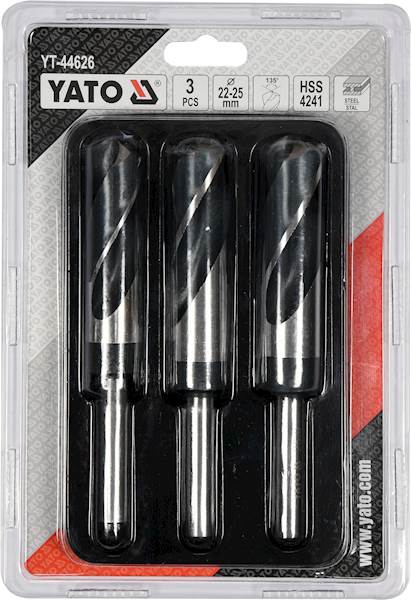 WIERTŁA DO METALU HSS 4241 3szt. 22-25MM ZESTAW YT-44626 YATO