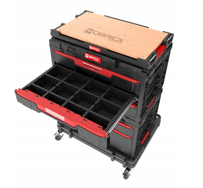 MOBILNA SZAFKA WARSZTATOWA, SKRZYNIE NARZĘDZIOWE Z SZUFLADAMI QBRICK SYSTEM ONE WORKSHOP DRAWERS SET 4