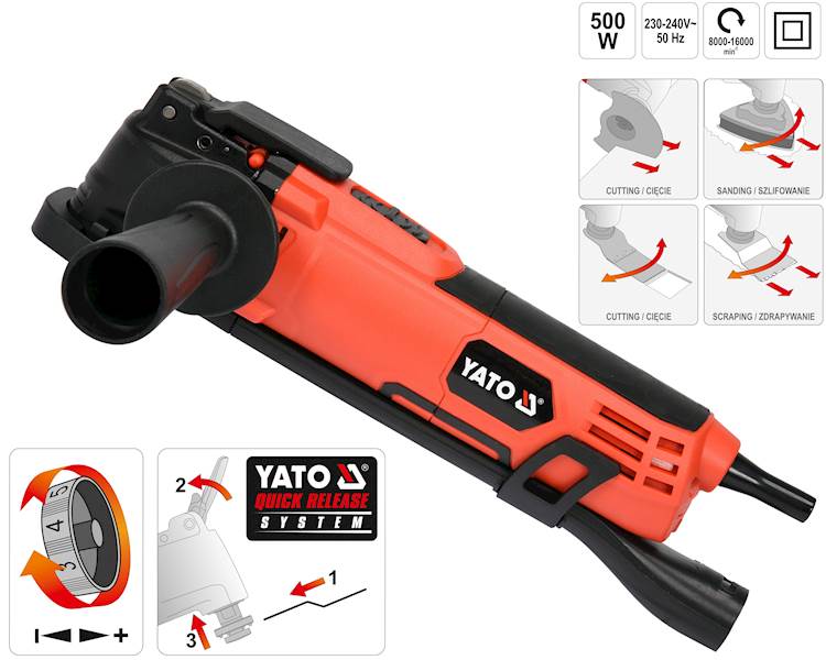 WIELOFUNKCYJNE NARZĘDZIE OSCYLACYJNE 500W YT-82223 YATO