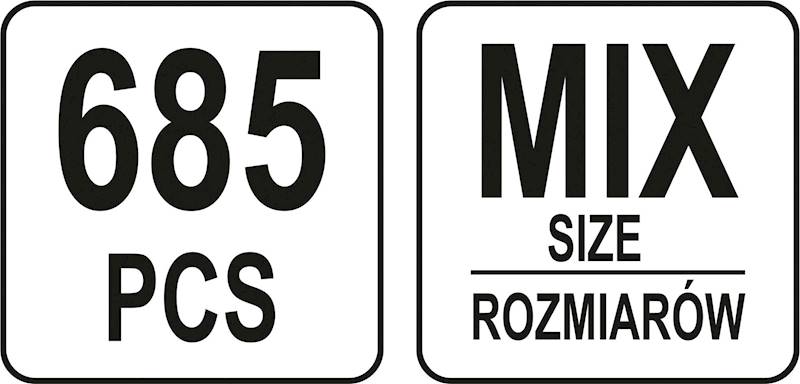 ZESTAW KOŃCÓWEK I KONEKTORÓW KABLOWYCH 685szt. MIX YT-06895 YATO