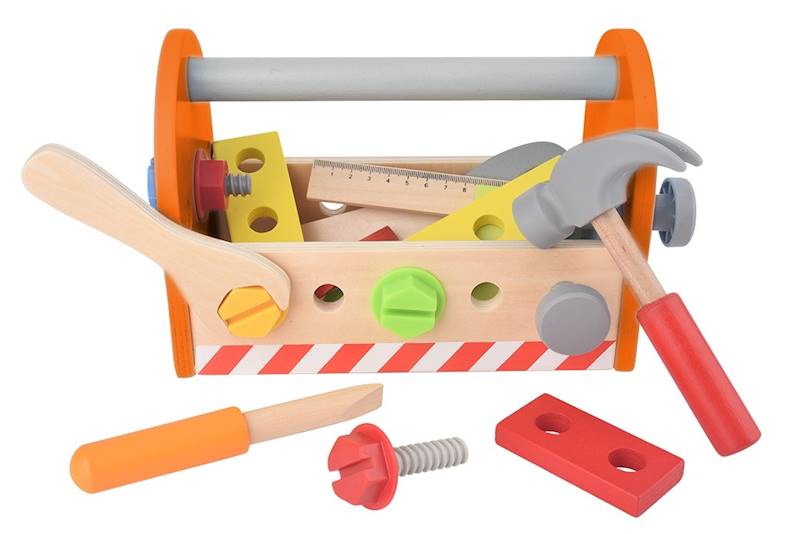 ZESTAW MAŁEGO MAJSTERKOWICZA, SKRZYNKA NARZĘDZI DREWNIANYCH DLA DZIECI NEO TOOLS GD022