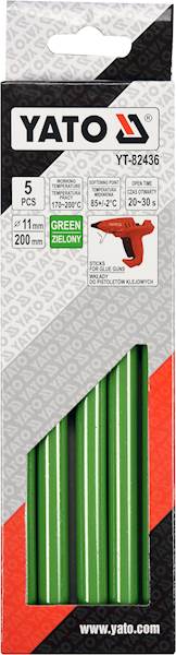 KLEJ DO PISTOLETU NA GORĄCO 5szt.11x200mm ZIELONY  YT-82435 YATO