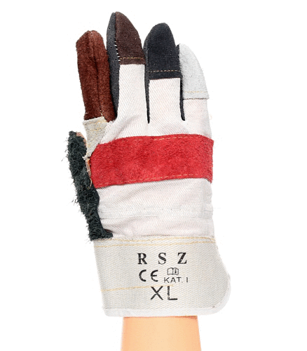 RĘKAWICE OCHRONNE ROBOCZE WZMACNIANE SKÓRĄ XL RSZ