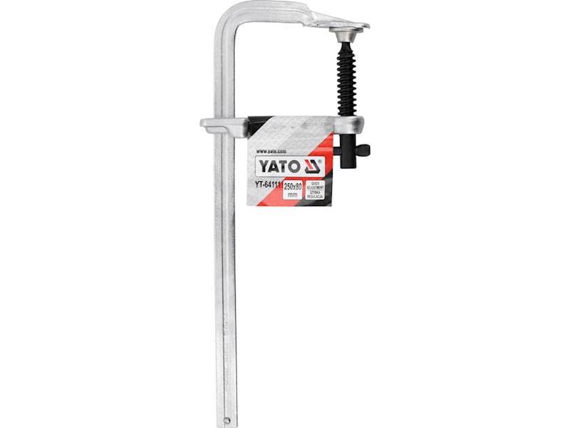 ŚCISK STOLARSKI, SPAWALNICZY, ŚRUBOWY KUTY TYP F 250x80 MM YT-64111 YATO