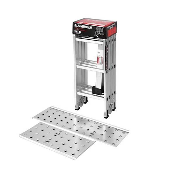 DRABINA ALUMINIOWA Z PLATFORMĄ 4x3 PROFESJONALNA STABILNA 346CM KD4070 KRAFT&DELE