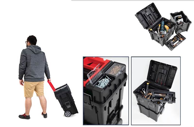 WÓZEK, SKRZYNKA NARZĘDZIOWA MODUŁOWA NA KÓŁKACH 2-CZĘŚCIOWA WHEELBOX HD COMPACT LOGIC PATROL GROUP