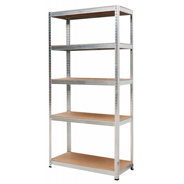 REGAŁ MAGAZYNOWY, GARAŻOWY METALOWY WCISKANY 5 PÓŁEK 180X90X40 NOŚNOŚĆ 175KG / 3.3MM