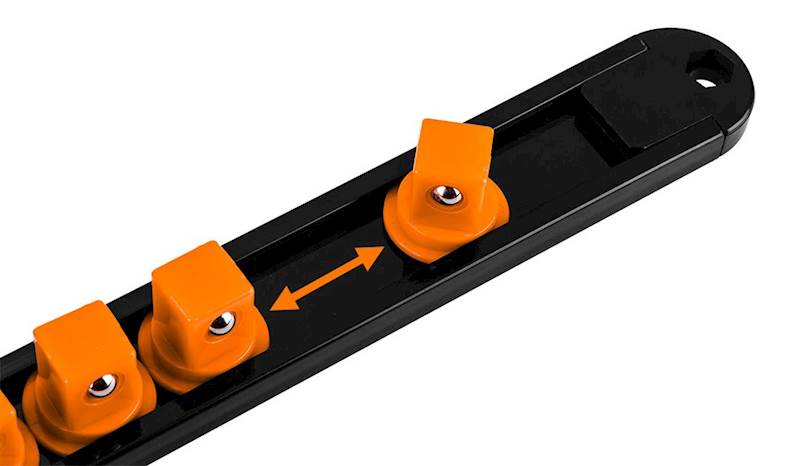 LISTWA, SZYNA, ORGANIZER, UCHWYT NA NASADKI 1/4", 3/8", 1/2" - ZESTAW 6 SZT. 08-002 NEO