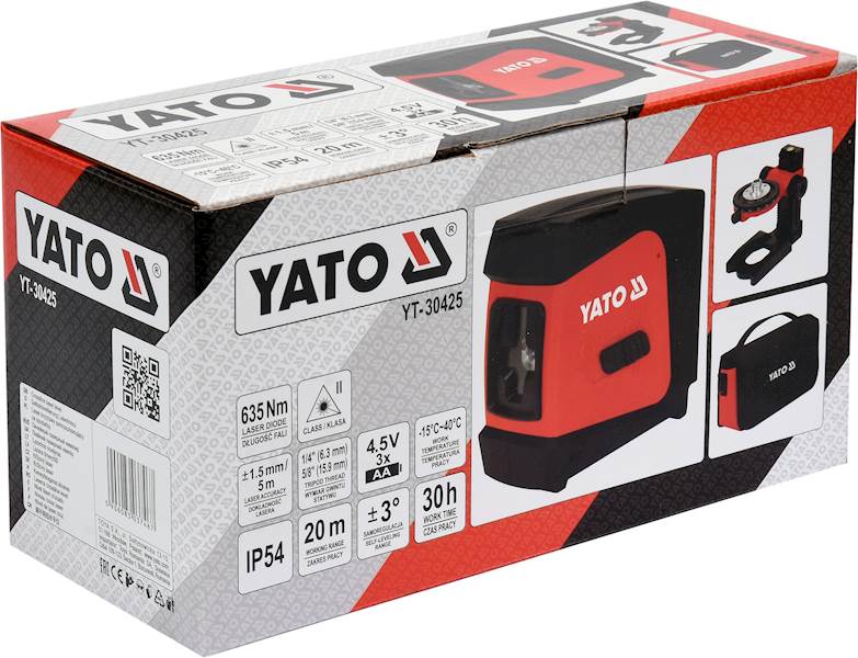 LASER KRZYŻOWY SAMOPOZIOMUJĄCY + UCHWYT YT-30425 YATO
