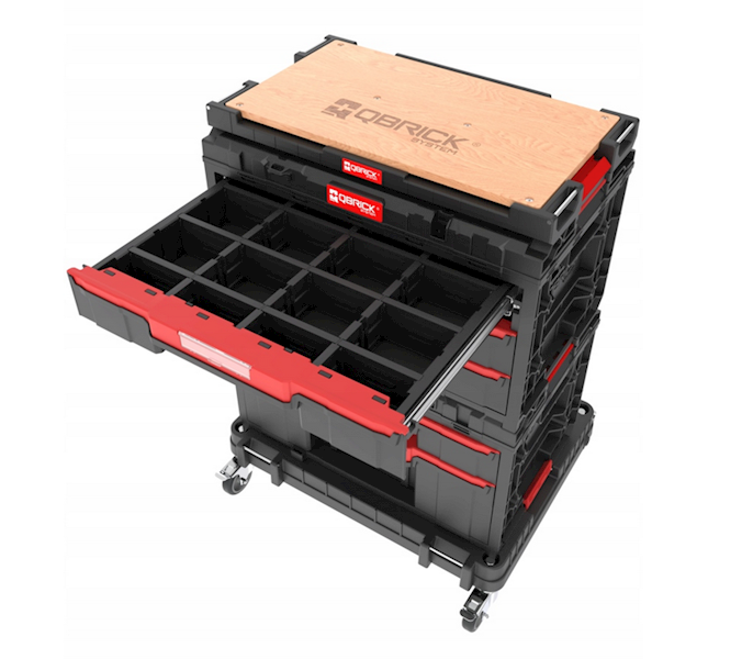 MOBILNA SZAFKA WARSZTATOWA, SKRZYNIE NARZĘDZIOWE Z SZUFLADAMI QBRICK SYSTEM ONE WORKSHOP DRAWERS SET 4
