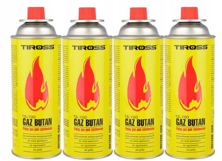 KARTUSZ NABÓJ GAZ DO KUCHENKI PALNIKA TS-700 TIROSS 227G 4SZT.