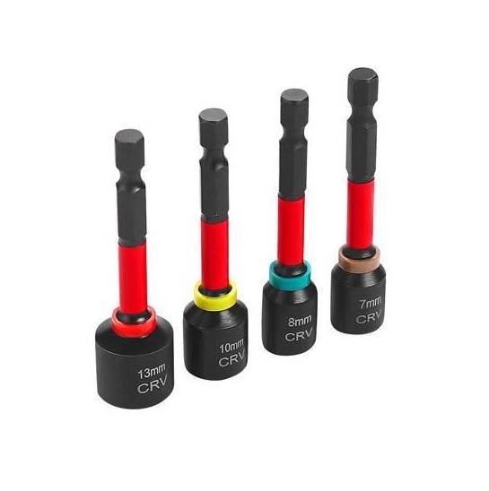 ZESTAW NASADEK MAGNETYCZNYCH 1/4" HEX 13,10,8,7 MM 4 SZT. KD11866 KRAFT&DELE