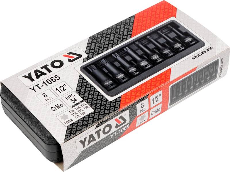 ZESTAW KLUCZY UDAROWY TRZPIENIOWYCH TORX 1/2" YT-1065 YATO
