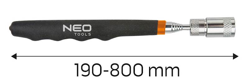 CHWYTAK TELESKOPOWY Z MAGNESEM 3,5 KG I LATARKĄ LED 190-820 MM 11-611 NEO