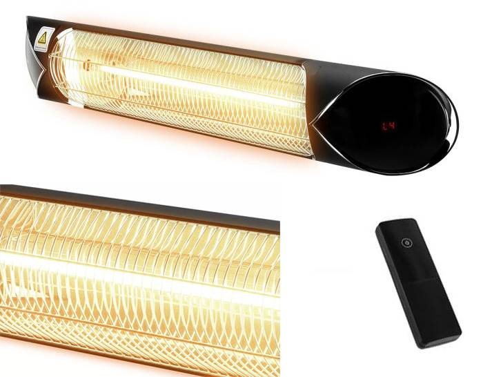 GRZEJNIK NA PODCZERWIEŃ PROMIENNIK 2000W IP55 CARBON INFRARED HEATING LAMP 90-039 NEO