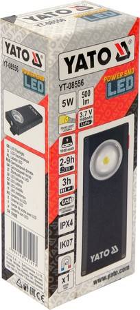 LATARKA AKUMULATOROWA 3.7V 1500MAH KIESZONKOWA 500LM SLIM Z POWERBANKIEM YT-08556 YATO
