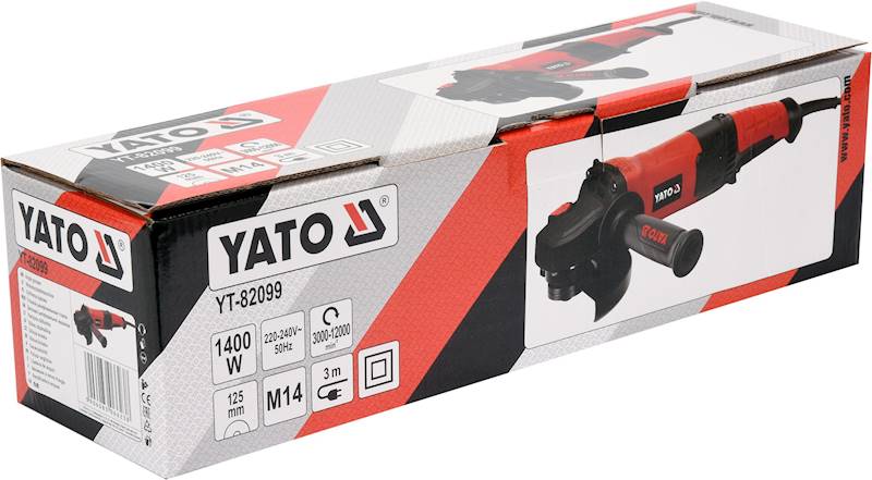 SZLIFIERKA KĄTOWA 1400W Z REGULACJĄ OBROTÓW 125MM YT-82099 YATO