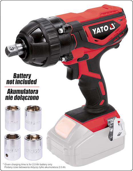 KLUCZ UDAROWY 1/2" 300NM YT-82805 YATO KORPUS BODY