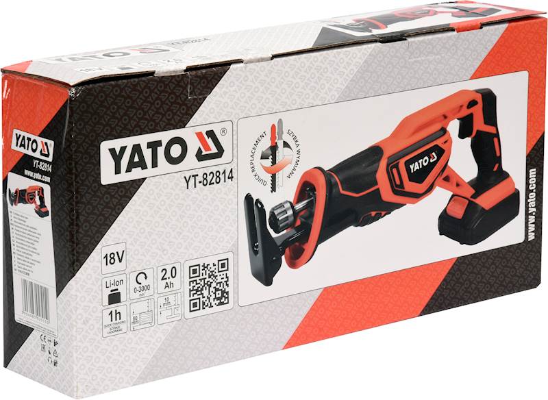 PIŁA SZABLASTA AKU. LISI OGON 18V 2,0Ah YT-82814 YATO