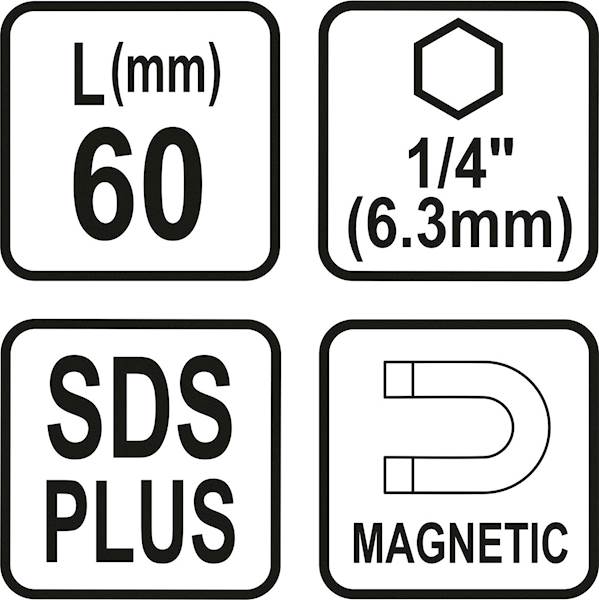 ADAPTER Z MAGNESEM SDS+ DO BITÓW 1/4ʺ 6,35MM 23460 STHOR