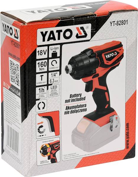 ZAKRĘTARKA UDAROWA 18V (SAMO NARZĘDZIE) YT-82801 YATO