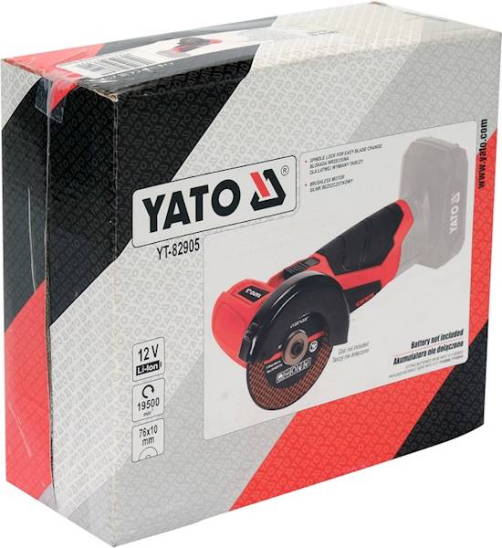 MINI BEZSZCZOTKOWA SZLIFIERKA, PRZECINARKA KĄTOWA AKUMULATOROWA BODY 12V YT-82905 YATO