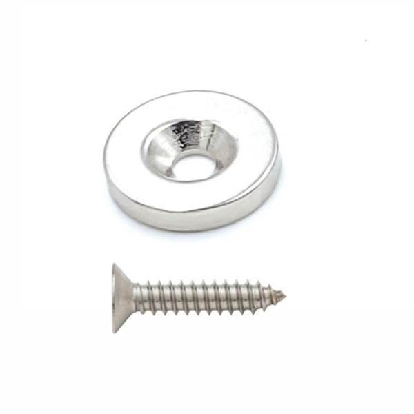 MAGNES NEODYMOWY PIERŚCIENIOWY Z OTWOREM POD WKRĘT 14x3 MM MOCNY - 10 SZT KD11833 Kraft&Dele
