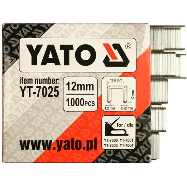 ZSZYWKI TAPICERSKIE 12MM 1,2x10,6MM 1000SZT. YT-7025 YATO