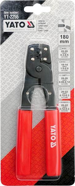 SZCZYPCE DO ZACISKANIA KONEKTORÓW 0.08-2 MM2 YT-2255 YATO
