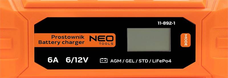 PROSTOWNIK AUTOMATYCZNY 6A/100W, 3-150AH, DO AKUMULATORÓW KWASOWYCH / AGM / GEL 11-892-1 NEO