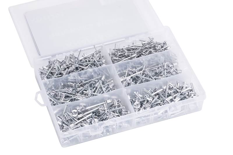 NITOWNICA BOCZNA Z NITAMI 2.4, 3.2, 4.0, 4.8 MM + NITY 500 SZT. KD11293 KRAFT&DELE