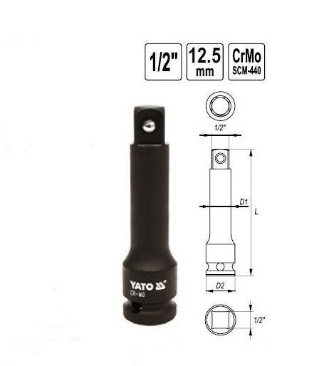 PRZEDŁUŻKA UDAROWA 1/2 125MM YT-1061 YATO