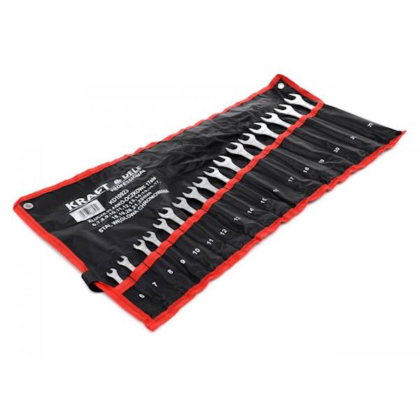 KLUCZE PŁASKO-OCZKOWE 17el. 6-22 MM STAL WĘGLOWA KRAFT&DELE KD10923